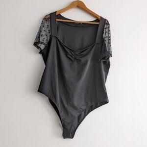 Shein Curve Black Bodysuit with Lace Size 4XL